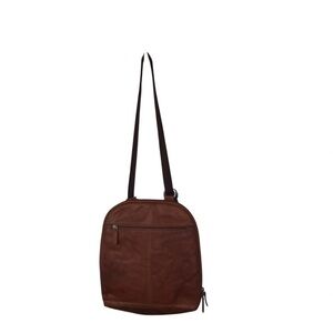 Jack Georges Leather Voyager 4 Way Backpack in Brown.
